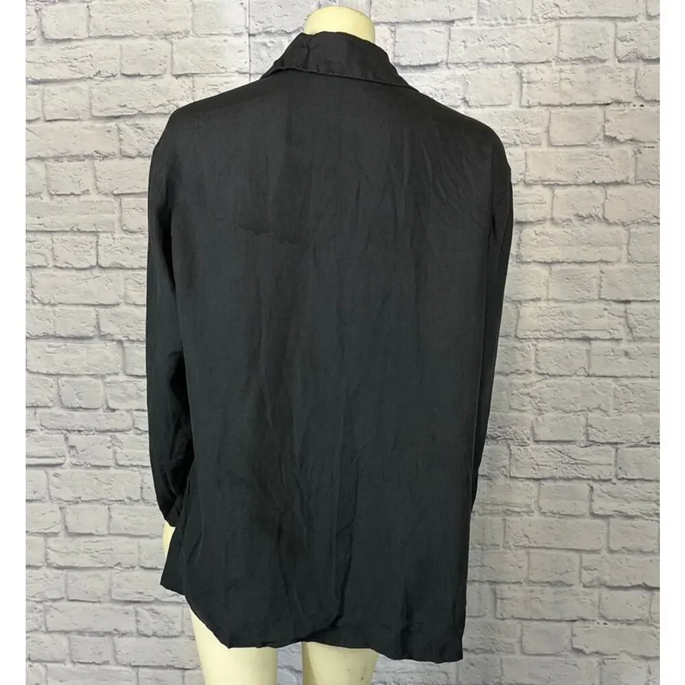 Vintage 90’s LAT NAYLOR THINK TANK black linen top/ jacket size medium to large